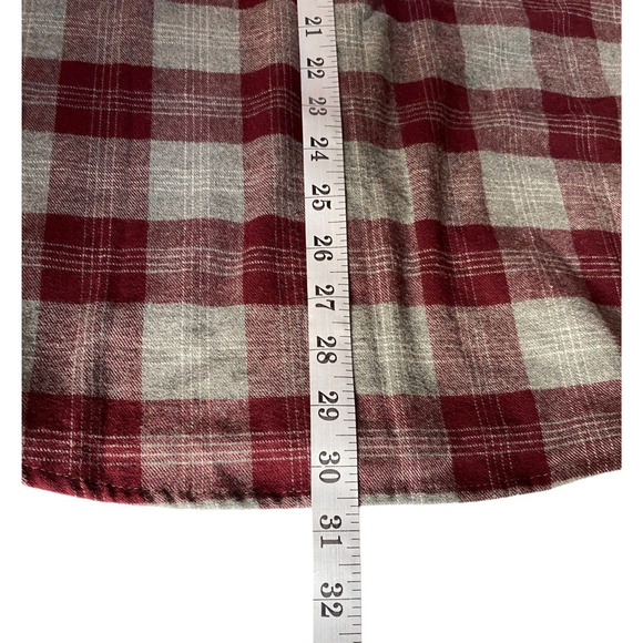 Gorpcore Zipcode Mens M Maroon/Gray Indie Casual Flannel Grunge Button Shirt NWT - Picture 7 of 10